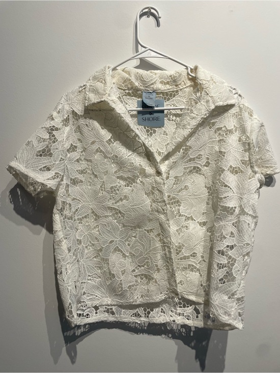 Shade & Shore Other - Shade & Shore Women's Eyelet Swim Cover up Shirt Cream Small NWT